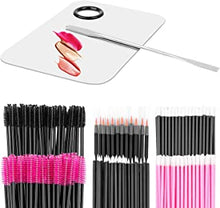 Makeup Mixing Palette with Spatula and 250PCS Disposable Makeup Applicators Tools Kit (Disposable Mascara Wands, Lipstick Applicators, Eyeliner Brushes)