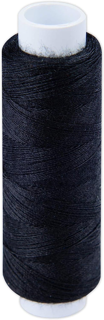Strong Polyester Pro Sewing Thread, Many Colours Finest Spools, Universal All Purpose Hand and Machine Sewing, 200m - 220yd Coil Reel, by Pasmanta Made in Europe Since 1953 (5610 - Black)
