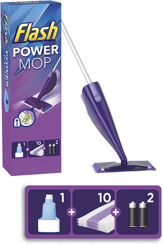 Flash Powermop Floor Cleaner Starter Kit, All-In-One Mopping System, Powered Deep Clean For Your Hard Floor Surfaces