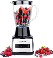 NETTA Table Blender - Smoothie Maker with Glass Jug - Electric Mixer and Liquidiser - 8 Speed Settings, 500W - Ideal for Milkshakes, Ice Crusher, Soup, Fruit Blender and Cocktail Maker