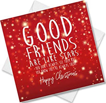 Punkcards - Christmas Card for friends - 'Good Friends are like stars.' - Xmas for Friends - Best Friend Christmas Cards - Special Friend Xmas Cards - For Her Friendship