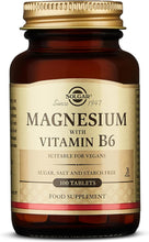 Solgar Magnesium with Vitamin B6 - Supports Energy Levels - Reduce Tiredness and Fatigue - Muscle Function - Vegan - 100 Tablets