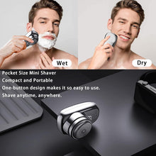 USB Mini Shaver, Electric Razor for Men, Portable Pocket Size Electric Shaver, Rechargeable Waterproof Shaver Easy One-Button Wet and Dry Use Suitable for Home, Car, Travel, Men Best Gift (Silver)