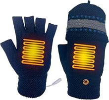 Heated Gloves, USB Heated Gloves For Men and Women, Full & Half Fingerless Thermal Gloves Winter Hands Warm for Laptop, Cycling, Hiking, Camping