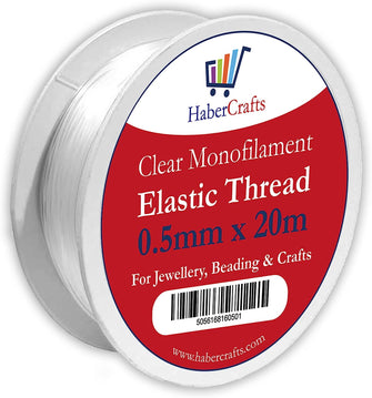 0.5mm Clear Elastic Thread Stretchy Elastic For Bracelet Making Bracelet Clear Elastic For Jewellery Making Elasticated String Bracelets Necklace Beading Decorations Jewellery (0.5mm x 20m - 1 Spool)