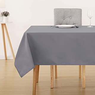 Deconovo Oxford Decorative Table Cloth Wipe Clean Rectangle Water Resistant Tablecloth for Home 137x200cm(54x79in) Grey