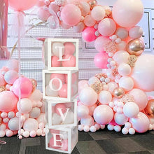 Baby Shower Decoration Balloon Boxes  4PCS Transparent Boxes with 52 Letters(2 sets of A-Z), Baby Balloon Boxes for Boy Girl Baby Shower Gender Reveal Birthday, Jungle Theme Party Decor