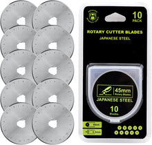 45 mm Rotary Cutter Blade (Pack of 10) Fits Olfa Rotary Cutter, Fiskars Rotary Cutter,Turecut Rotary Cutter,Sewing Accessories,Quilting Ruler,Quilting Accessories