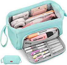 Mamowla Large Pencil Cases for Girls Super Big Pencil Case for Women Zipper Smoothy Pen Case Pouch Holder Stationery Organizer Duarable School Pencil Cases for Teenage Girls Boys Blue