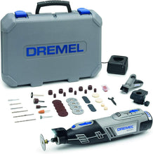 Dremel 8220 Cordless Rotary Tool 12 V, Multi Tool Kit with 2 Attachments, 45 Accessories, Lithium-Ion 2.0 Ah Battery, LED Light, Speed 5000-35000 rpm for Carving, Engraving, Cutting, Sanding, Grey