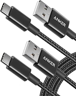 Anker USB-A to USB-C Charger Cable 2 Pack (6ft Nylon), 331 Cable, USB C to USB 2.0 Double Braided Nylon Type C Charging Cable for Samsung Galaxy S8 S8+ S9 S9+, HTC 10, Sony XZ, LG V20 G5 G6, Xiaomi 5