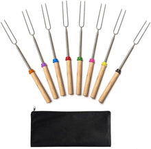 Marshmallow Roasting Sticks ,Marshmallow Sticks Kit Extending Roaster 32 Inch Set of 8 Telescoping Stainless Steel. Smores Skewers & Hot Dog Forks Kids Camping Campfire Fire Pit Accessories.FREE Pouch