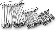 JKG 50 x SAFETY PINS Assorted Sizes - Small Medium Large Safety Pins For Clothes - Perfect for Arts Crafts Sewing Hemming Textile Fabric Baby Clothing - Strong Nickel Plated Craft Pins
