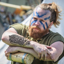 Tatodays Temporary tattoo viking axe dragon axe nordic black stick tribal barbarian celtic warrior on body art sticker transfer kids adults arms medievil fancy dress costume accessories
