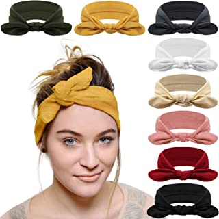 DRESHOW, 8 Pack Headbands, for Women, Silk, Plastic, Headwraps Hair Bands Bows Accessories