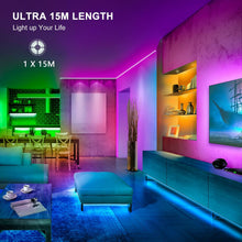 Mexllex Led Strip Light 15M, 15M Led Lights with Bluetooth APP and 44 Keys Remote,Music Sync Color Changing RGB SMD Led Light Strips, LED Lights for Bedroom Home Party Kitchen Decoration(1x15M)