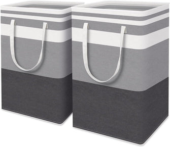 HomeHacks 2-Pack Laundry Hampers Laundry Baskets for Toys Clothes Blanket organization Storage Gradient Grey