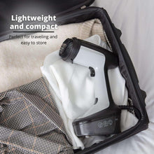 Swan Portable Garment Steamer, Lightweight, Jet Steam, Cloth Friendly Ceramic Coated Steam Panel, Removes Bacteria and Odours, 1500W, 300ml Water Tank, 25 g Steam Rate, SI12022N, Black