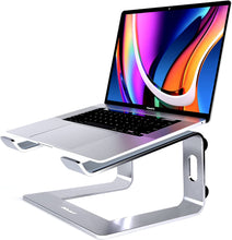 Laptop Stand for Desk, Computer Stand for Laptop, Laptop Riser - Apple Macbook Stand, Dell, HP, Macbook Pro Air - Grip Pads and Cable Management - Fits all 10-17inch Laptops - Silver