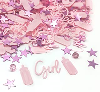 Baby Shower Confetti - Its A Girl, Glitter Confetti Sprinkles for Birthday Party Table Scatters Decoration, Table Scatter Confetti Baby Gender Reveal Jungle Birthday Decorations A3BSZX(girl)