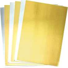 Baker Ross AC375 A4 Gold & Silver Metallic Card (250 gsm) — ⁠Creative Art Supplies for Kids, Christmas Crafts, Card Making, and Decorations (Pack of 20)