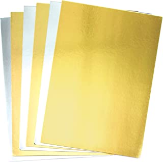 Baker Ross AC375 A4 Gold & Silver Metallic Card (250 gsm) — ⁠Creative Art Supplies for Kids, Christmas Crafts, Card Making, and Decorations (Pack of 20)