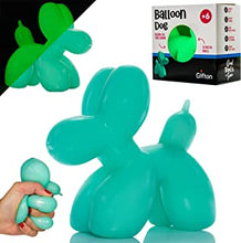 Gifton – Glow in a Dark DNA Stress Ball Balloon Dog - Squeeze Stress Relief Fidget Toy for Anxiety Autism ADHD Bad Habits - Sensory Stretchy Rubber Ball - Gift for Kids and Adults Men Women Boy Girl