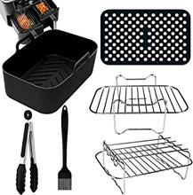 Moleath Dual Air Fryer Accessories, 6PCS Double Basket AirFryer Accessory Set compatible for Ninja Foodi AF300UK AF400UK, Tower T17088, Instant Salter Dual Zone Deep Air Fryers 7.6L-9.6L