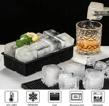 LessMo Ice Cube Tray, 2 Pack XXL Silicone Large 2 Inch Ice Cube Molds with Lids, for Whiskey, Cocktails & Wine (Black)