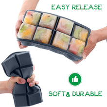 Large Ice Cube Tray 2 Pack, eisaro Silicone Ice Cube Tray with Lid, Big  Square Ice