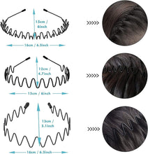 Metal Sport Hair Bands for Men, Non-Slip Fashion Hair Bands for Long Hair, Elastic Wavy Hair Bands, Unisex Sports Fashion Hair Band Accessories (3pcs)