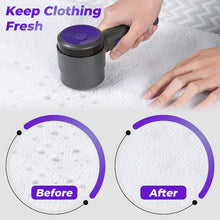 Homeex Lint Remover Larger Sized Electric Charging Bobble for clothes and Fabric debobbler Shaver with Free 2 Extra Blades and More powerful Multi-Use De Bobbler Machine (Black Purple)