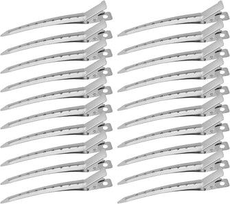 Pin Curl Clips 24 pcs, Silver Metal Hair Clips for Styling, Hair Sectioning Clips, Hairdressing Clips for Curls for Hair Extensions DIY Hair Accessories (3.50 Inch)