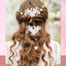 Bridal Wedding Hair Pins, Sparkly Pearl Flower Hair Pins Bride Hairpieces Elegant Gorgeous Hair Clips Decorative Hair Accessories for Women Girls (white flower, 24Y1)