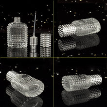 NC CL-Link 30 ml Pack of 2 Perfume Bottles Atomiser Refillable Glass Empty Perfume Atomiser Crystal Glass Art Pineapple Perfume Bottle for Women or Girls (Cap Silver + Funnel + Dripper)