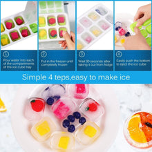 Ice Cube Trays with No-Spill Removable Lid, Lfgb Certified BPA Free Moulds,Easy-Release Silicone and Flexible 28-Ice Trays,Best for Freezer,Baby Food,Water,Whiskey,Cocktail and Other Drink