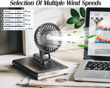 Pansdd Handheld Fan, Portable Fan with 5 Speeds&Digital Display,Foldable 3600mAh Rechargeable USB Fan with Power Bank,180Adjustable Mini Fan&Desk Fan for Outdoor,Travel, Camping,Office-Black