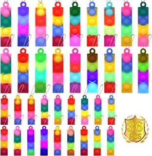 36 PCS Party Bag Fillers for Kids Fidget Toys Pack Pop Keyring It,Poppet Keyring Game Prizes Classroom Rewards Kids Birthday Party Favours Gifts Sensory Toys For Girls Boys Christmas Stocking Fillers