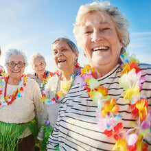 Hawaiian Lei Garlands, 12 Pcs Hawaiian Flower Lei Luau Aloha Hawaiian Garland Necklaces for Tropical Party Decorations Beach Theme Party Supplies Hawaiian Fancy Dress Accessories for Adults Kids