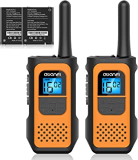 AWANFI Walkie Talkie 2 Pack, Rechargeable Walkie Talkies for Adults, 16 Channels Two Way Radio Long Range Walkie Talkies with Li-ion Battery, USB-C Cable, LCD Display, VOX for Biking Hiking Camping