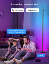 ibaye Smart LED Floor Lamp, RGB Corner Floor Lamp, Music and DIY Mode, Modern Standing Lamp with Alexa, Google Assistant and WiFi APP, Color Changing Mood Lighting for Living Room, Bedroom (Black)