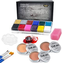 immetee SFX Makeup Kit, Special Effect Makeup Halloween Gifts Christmas Face Body Paint, Paint Oil+Scar Wax+Fake Blood+Paint Brushes+Spatula+Stipple Sponge.