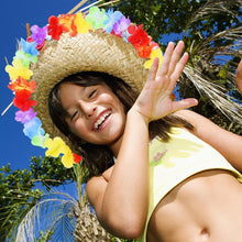 Hawaiian Lei Garlands, 12 Pcs Hawaiian Flower Lei Luau Aloha Hawaiian Garland Necklaces for Tropical Party Decorations Beach Theme Party Supplies Hawaiian Fancy Dress Accessories for Adults Kids