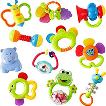 WISHTIME Rattle Teether Set Baby Toy - Sensory Baby Toy 0-12 Months Shaker Grab Rattle Baby Infant Newborn Toys Early Educational Toys for 3 6 9 12 Month Boys Girls