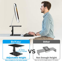 BoYata Monitor Stand Riser, Metallic Adjustable Height Desktop Stand Storage Organizer Compatible with Display, Computer, Laptop, iMac, TV, PC, Printer and All Screen Display