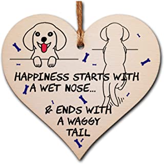 Handmade Wooden Hanging Heart Plaque Gift Perfect for Dog Lovers Pet Keepsake Novelty Decoration