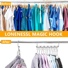 10 Pack Space Saving Hanger,Metal Magic Clothes Hangers, Stainless Steel Closet Wardrobe Magic Hangers for Clothes Trouser Coat Portable Durable