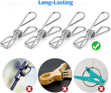 Clothes Pegs Chip Clips Pack of 40, Long-lasting Strong-Grip Metal Laundry Clips for Washing Line, Snack Bags, Washcloth, Pictures, Paper at House, Kitchen, Office, 2 Sizes, (40 Pcs)