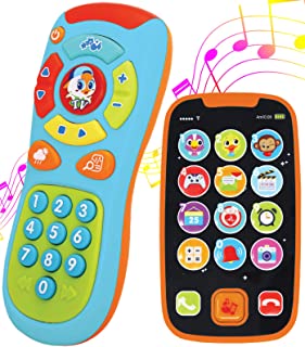 JOYIN My Learning Remote and Phone Bundle with Music, Fun, Smartphone Toys for Baby, Infants, Kids, Boys or Girls Birthday Gifts, Holiday Stocking Stuffers Present