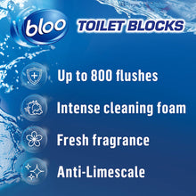 New Bloo Toilet Blocks Limescale Remover, Original Blue, Pack of 2